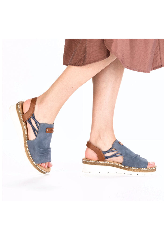 Rieker Sandalen Textil Blau/Braun