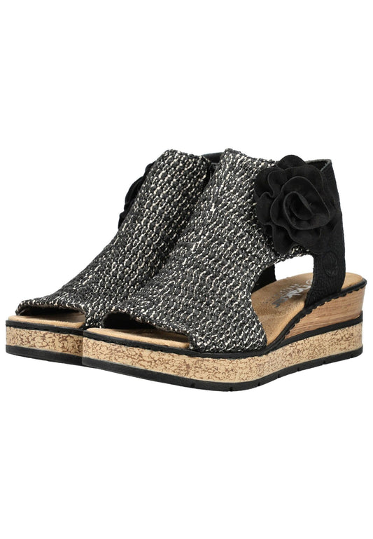 Rieker Sandalen Textil Schwarz