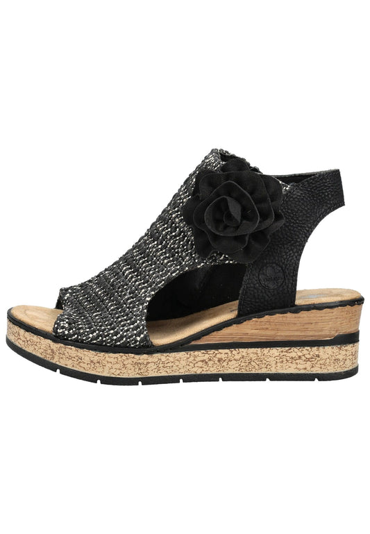 Rieker Sandalen Textil Schwarz