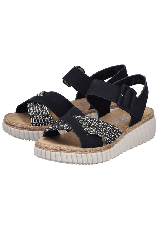 Rieker Sandalen Textil Schwarz