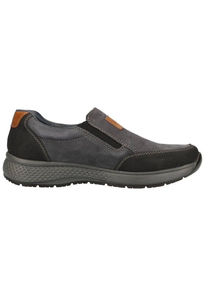 Rieker Slipper Leder Schwarz/Blau