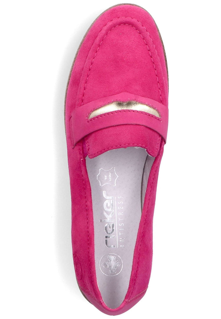 Rieker Slipper Leder/Synthetik Fuchsia