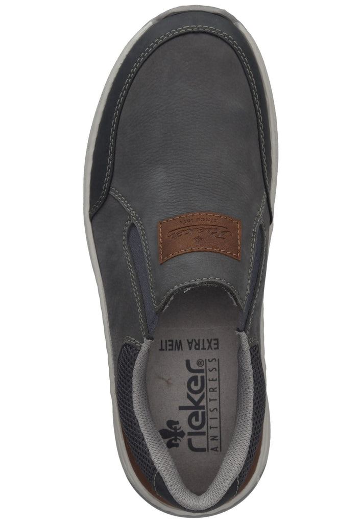 Rieker Slipper Leder/Synthetik Grau/Braun