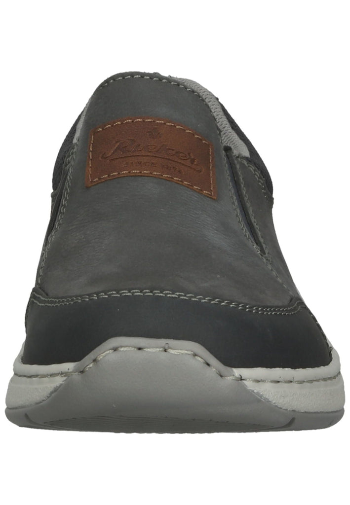 Rieker Slipper Leder/Synthetik Grau/Braun