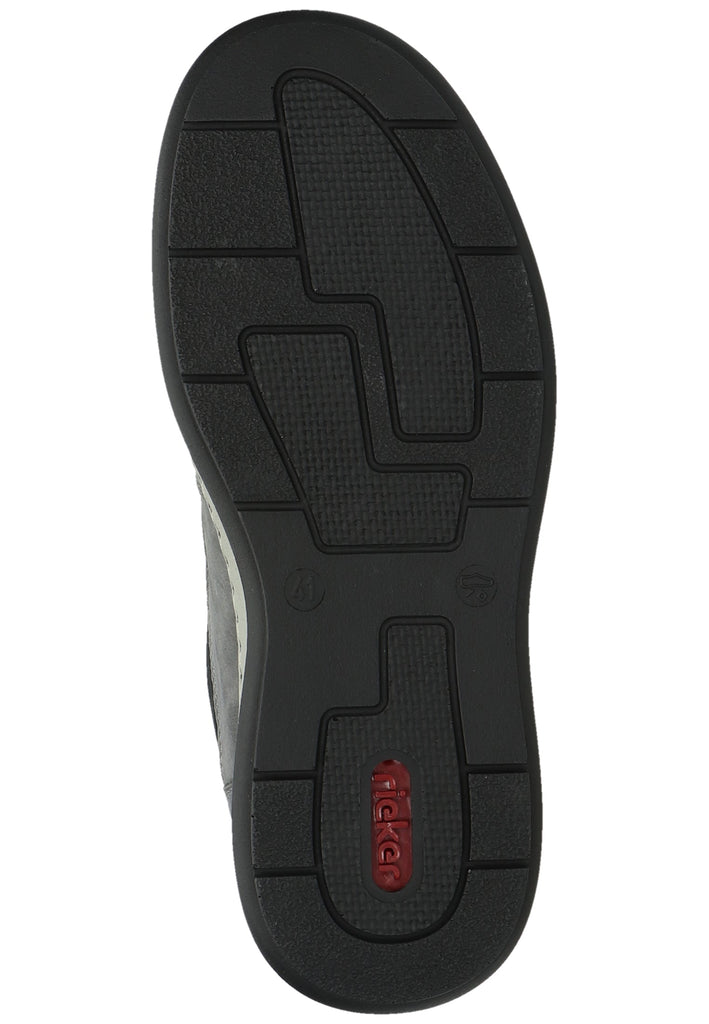 Rieker Slipper Leder/Synthetik Grau/Schwarz