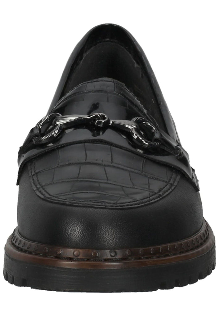 Rieker Slipper Leder/Synthetik Schwarz