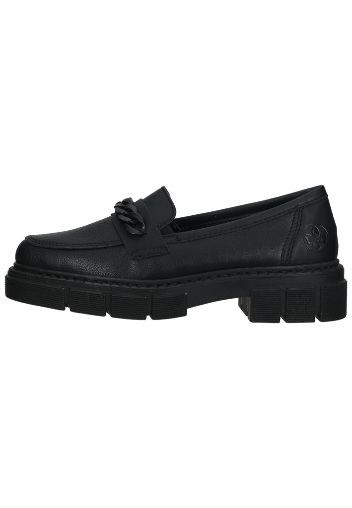 Rieker Slipper Leder/Synthetik Schwarz