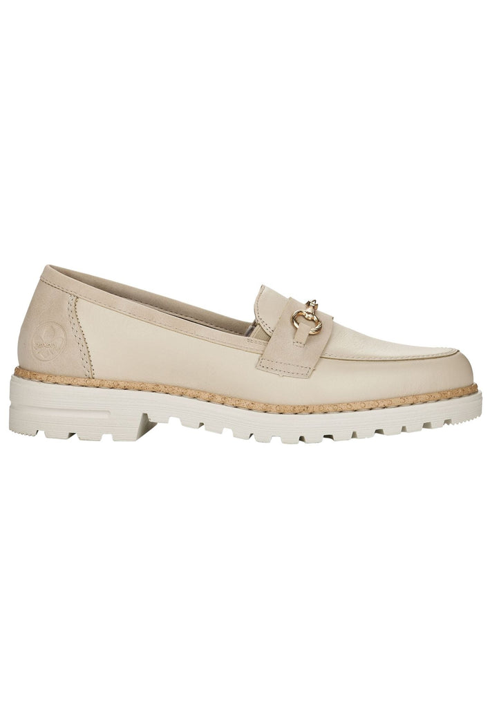 Rieker Slipper Leder/Synthetik Weiß