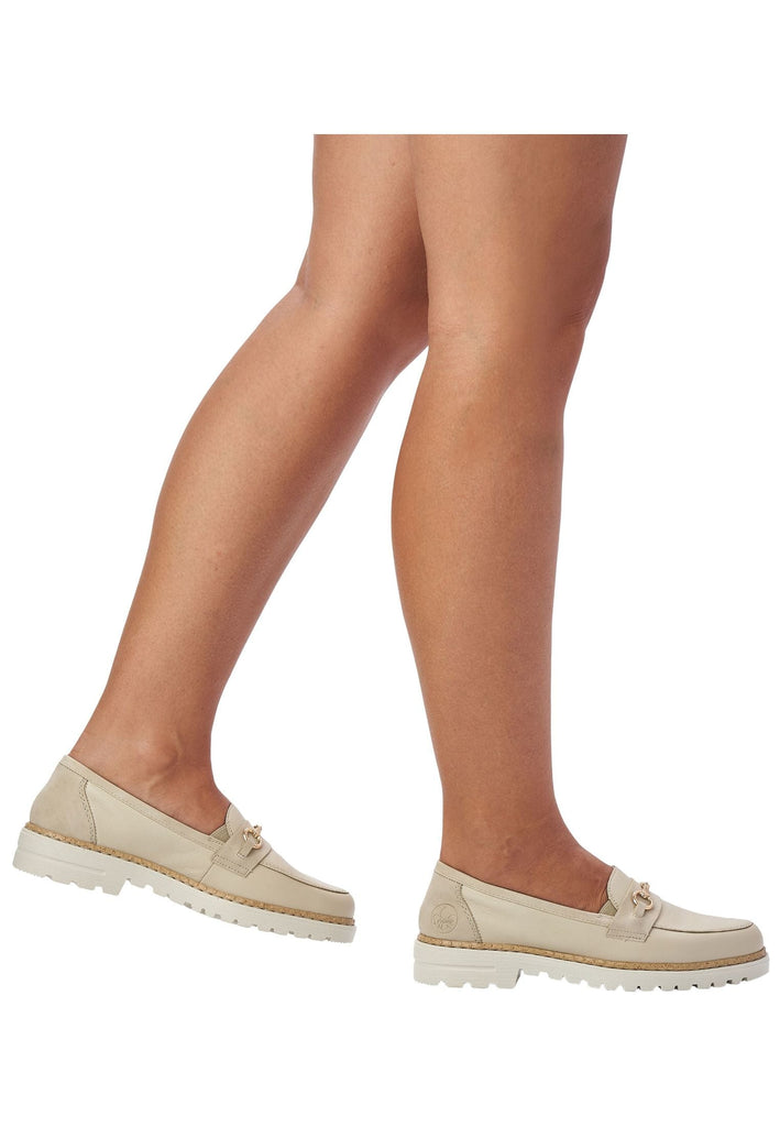 Rieker Slipper Leder/Synthetik Weiß