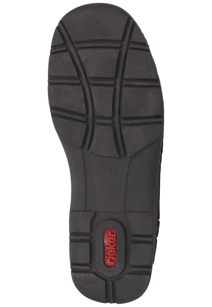 Rieker Slipper Leder/Textil Schwarz/Blau