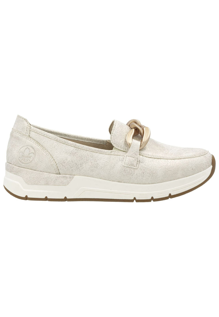 Rieker Slipper Lederimitat Beige/Gold