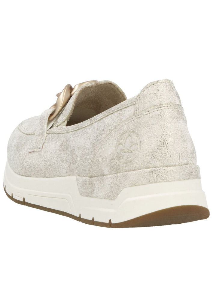 Rieker Slipper Lederimitat Beige/Gold