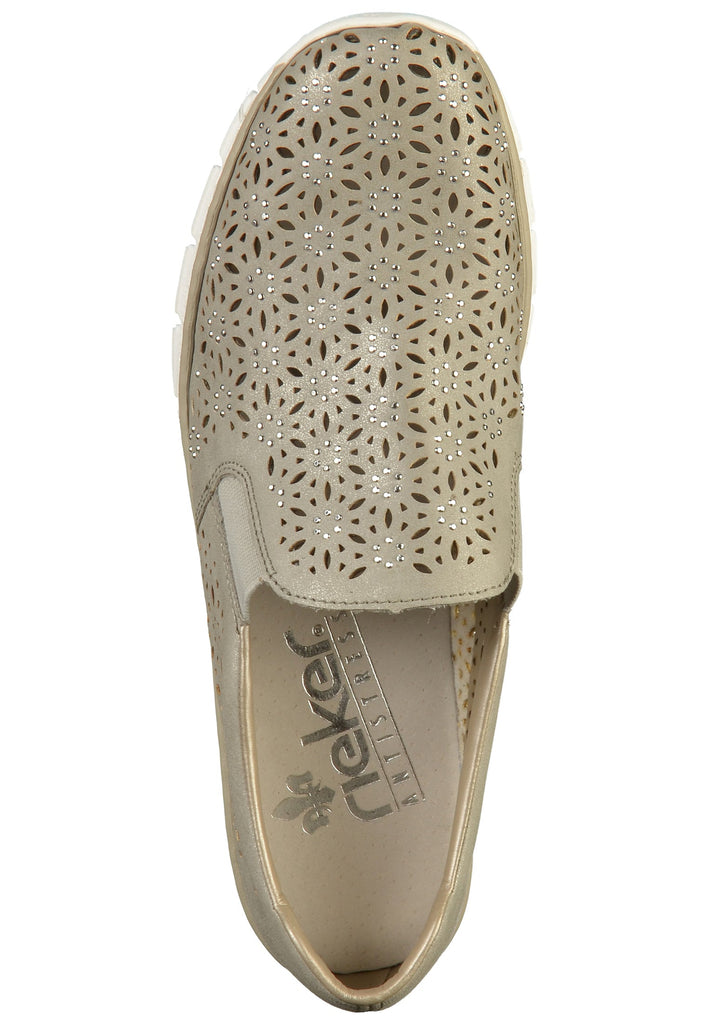 Rieker Slipper Lederimitat Grau