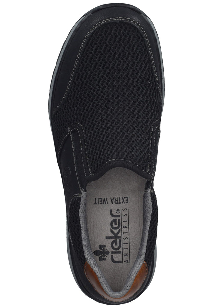 Rieker Slipper Lederimitat/Mesh Schwarz/Braun