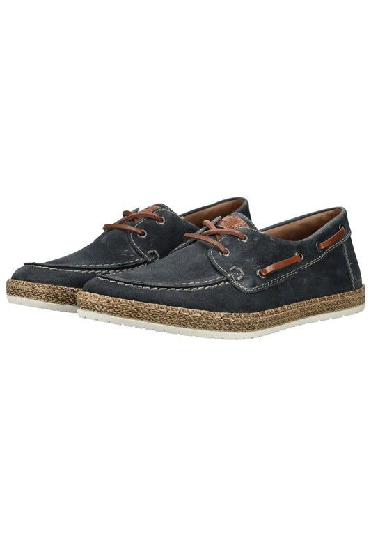 Rieker Slipper Veloursleder Blau