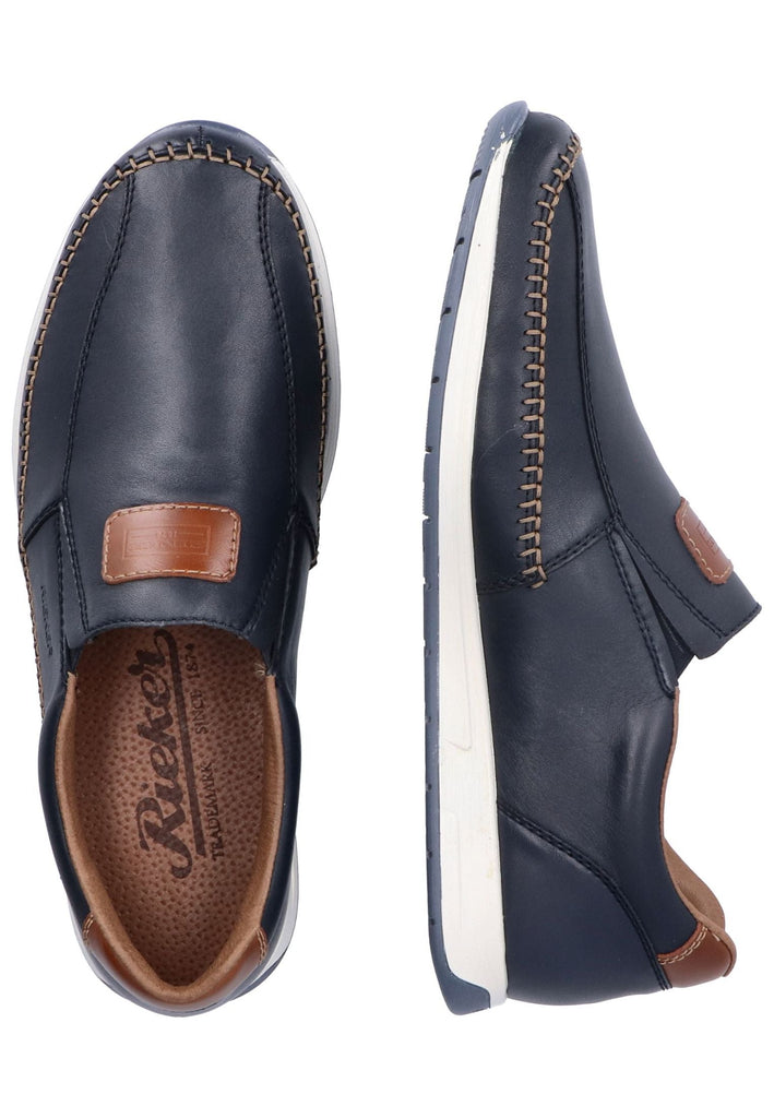 Rieker Sneaker Glattleder Blau/Braun