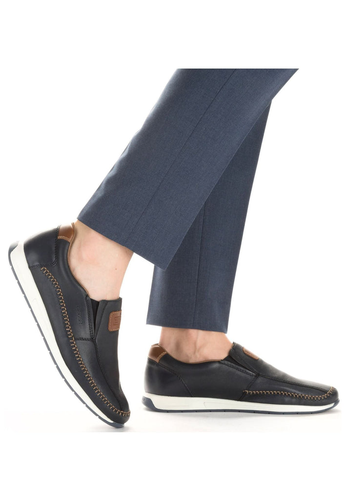 Rieker Sneaker Glattleder Blau/Braun