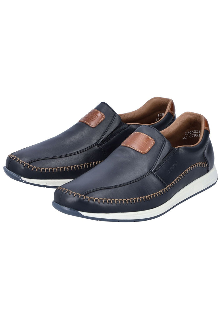 Rieker Sneaker Glattleder Blau/Braun
