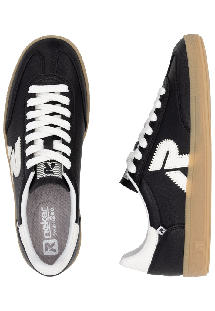 Rieker Sneaker Glattleder Schwarz/Weiß