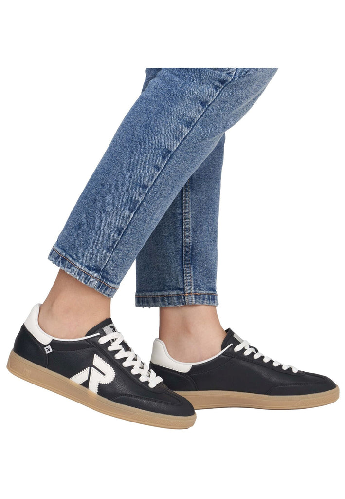 Rieker Sneaker Glattleder Schwarz/Weiß