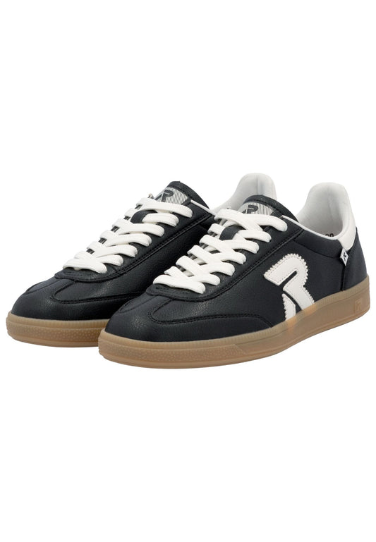 Rieker Sneaker Glattleder Schwarz/Weiß