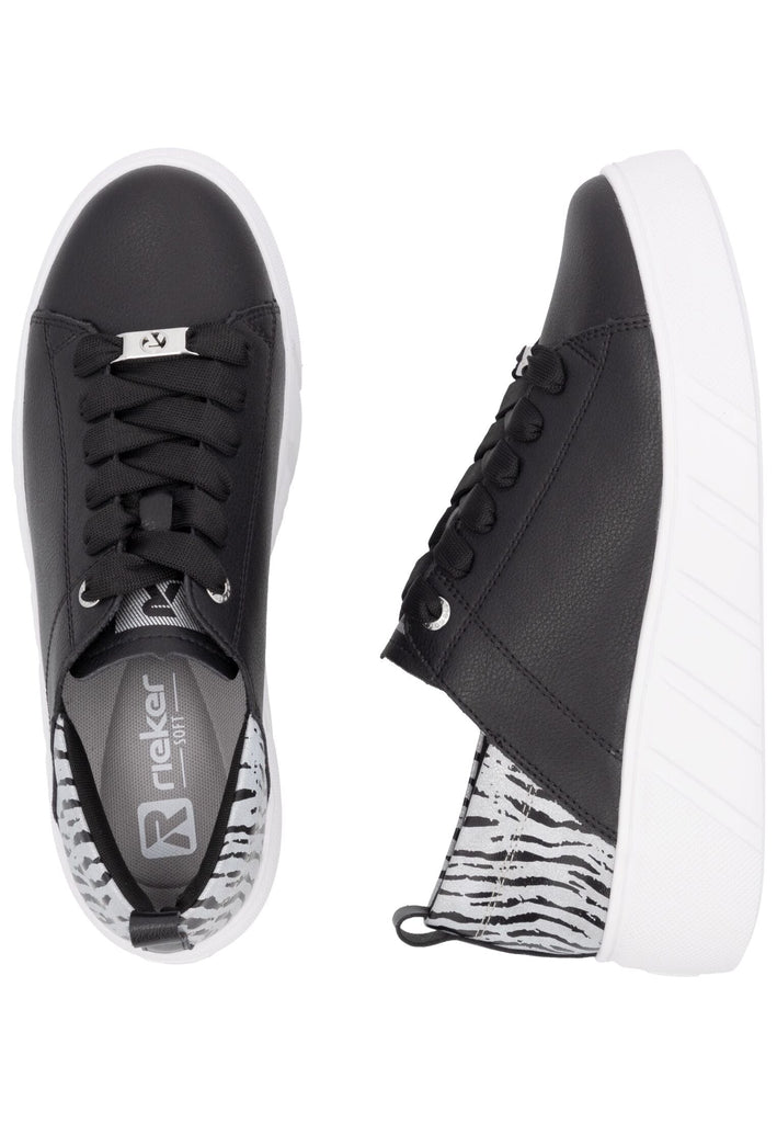 Rieker Sneaker Glattleder Schwarz/Weiß
