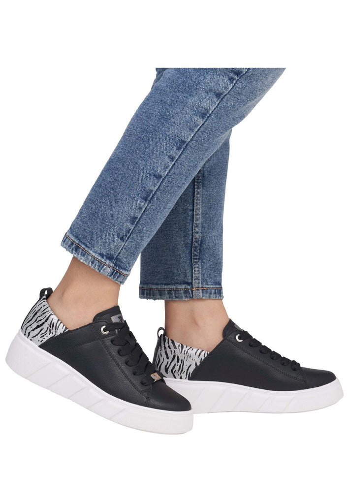 Rieker Sneaker Glattleder Schwarz/Weiß