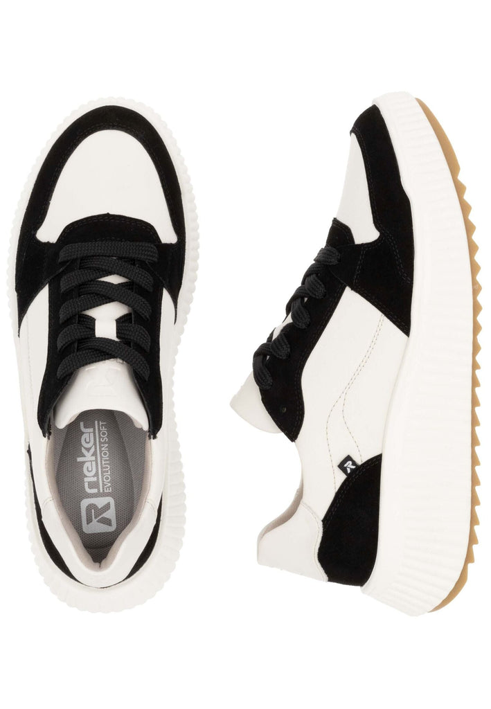 Rieker Sneaker Glattleder Schwarz/Weiß