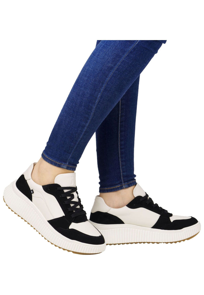 Rieker Sneaker Glattleder Schwarz/Weiß