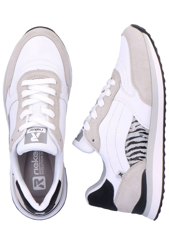 Rieker Sneaker Glattleder Schwarz/Weiß