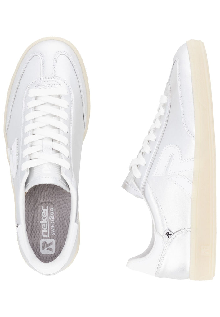 Rieker Sneaker Glattleder Silber/Weiß