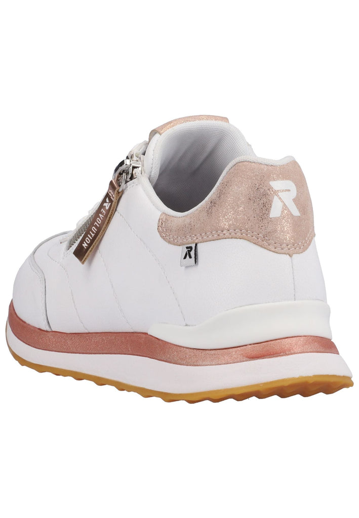 Rieker Sneaker Glattleder Weiß/Rosa