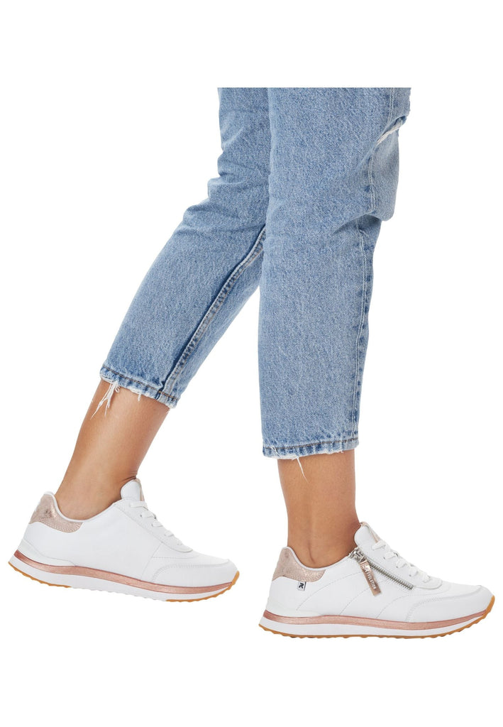 Rieker Sneaker Glattleder Weiß/Rosa