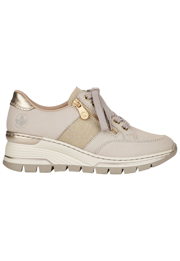 Rieker Sneaker Leder/Synthetik Beige/Gold