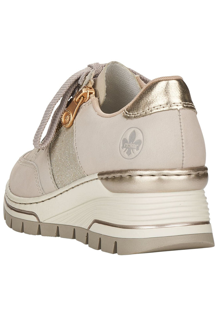Rieker Sneaker Leder/Synthetik Beige/Gold