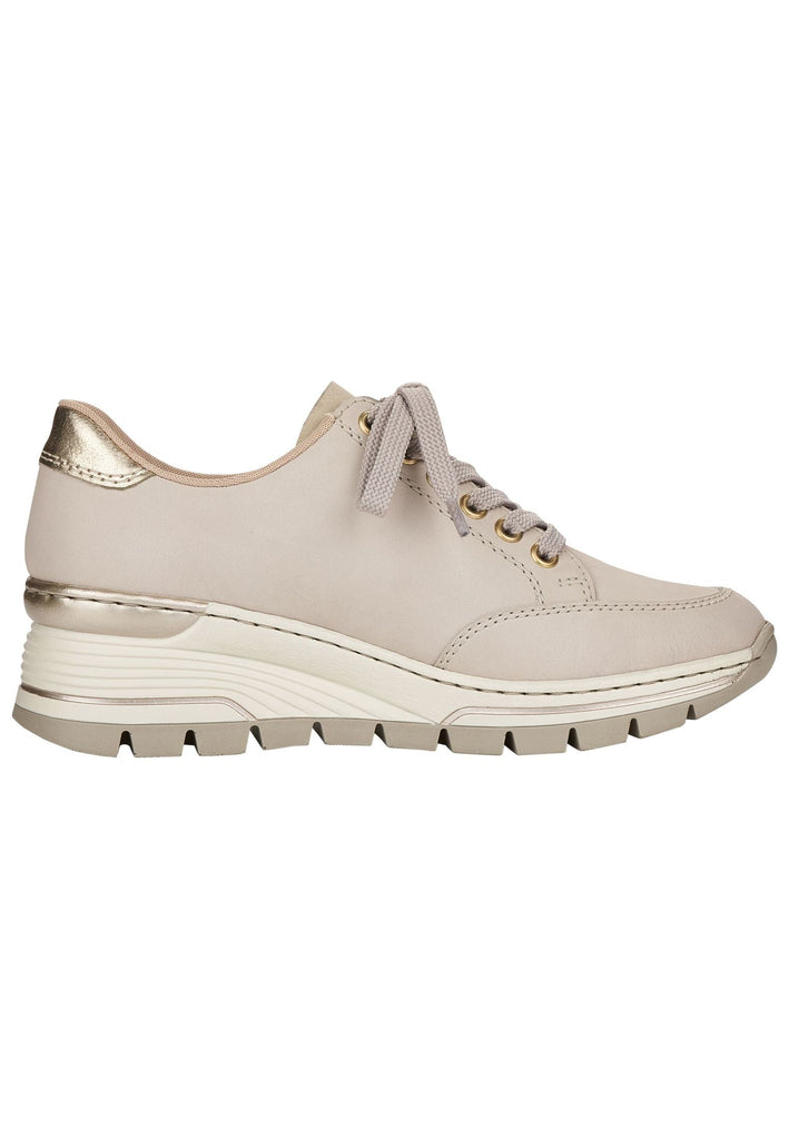 Rieker Sneaker Leder/Synthetik Beige/Gold