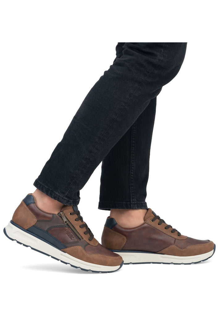 Rieker Sneaker Leder/Synthetik Braun/Blau