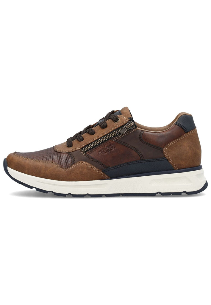 Rieker Sneaker Leder/Synthetik Braun/Blau