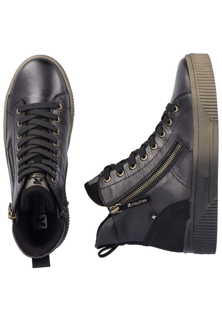 Rieker Sneaker Leder/Synthetik Schwarz