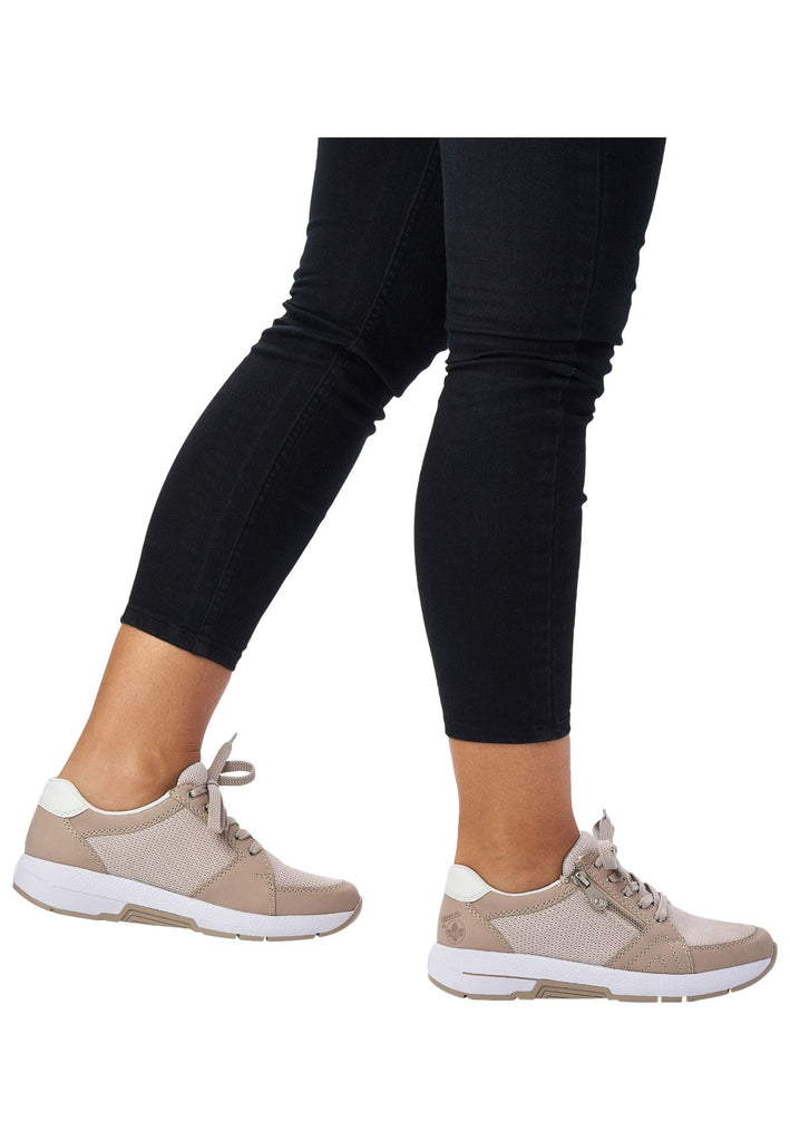 Rieker Sneaker Leder/Textil Beige/Weiß
