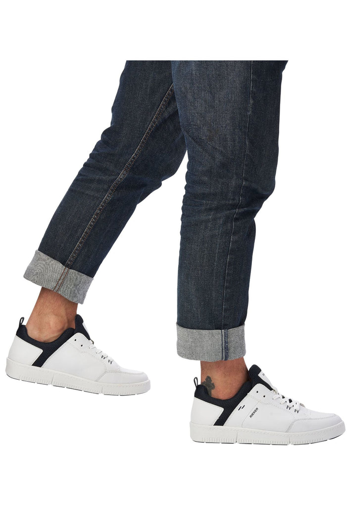 Rieker Sneaker Leder/Textil Weiß/Navy