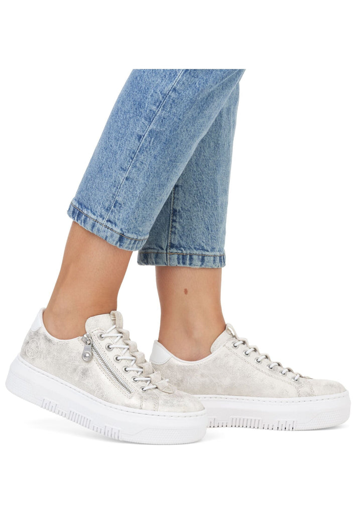 Rieker Sneaker Lederimitat Beige/Gold