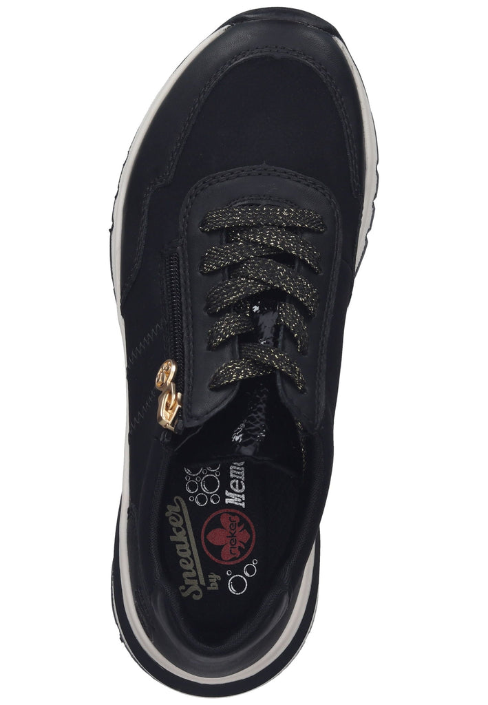 Rieker Sneaker Lederimitat Schwarz