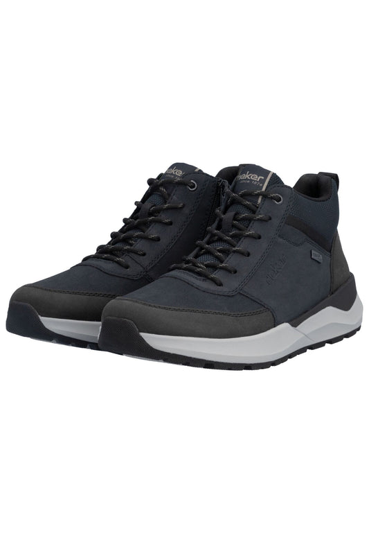 Rieker Sneaker Lederimitat Schwarz/Blau