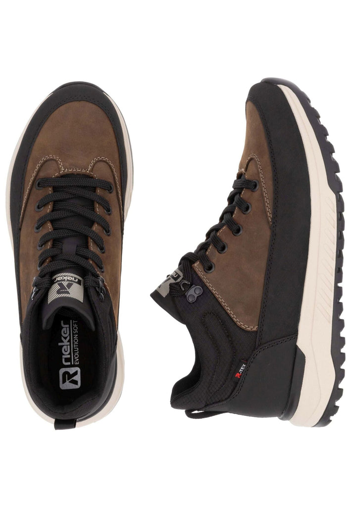 Rieker Sneaker Lederimitat Schwarz/Braun