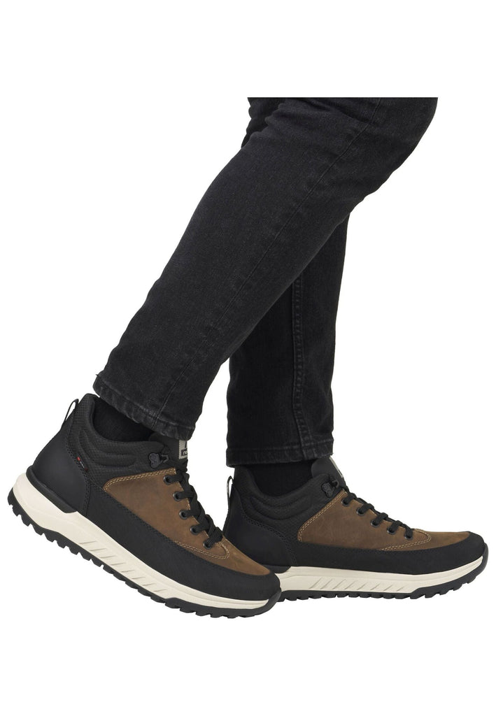Rieker Sneaker Lederimitat Schwarz/Braun