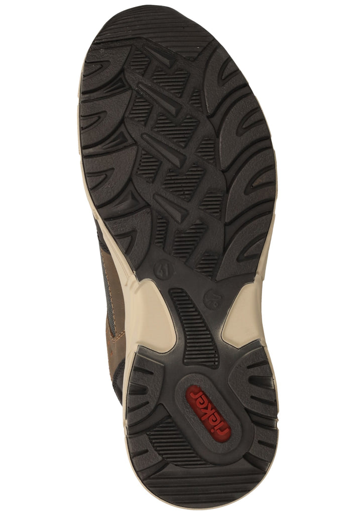 Rieker Sneaker Lederimitat Schwarz/Braun