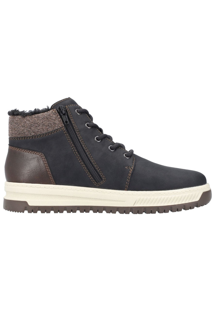 Rieker Sneaker Lederimitat Schwarz/Braun Warmfutter