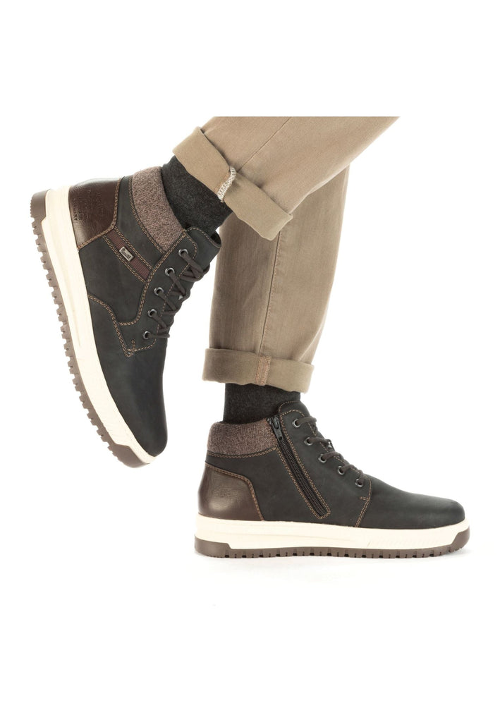 Rieker Sneaker Lederimitat Schwarz/Braun Warmfutter