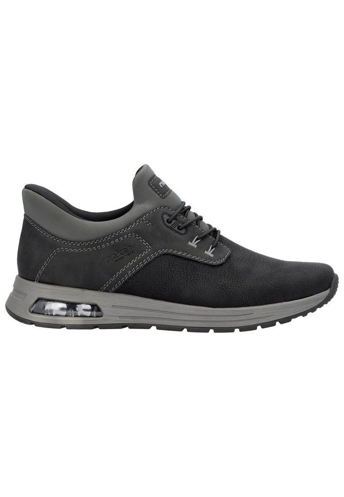 Rieker Sneaker Lederimitat Schwarz/Grau